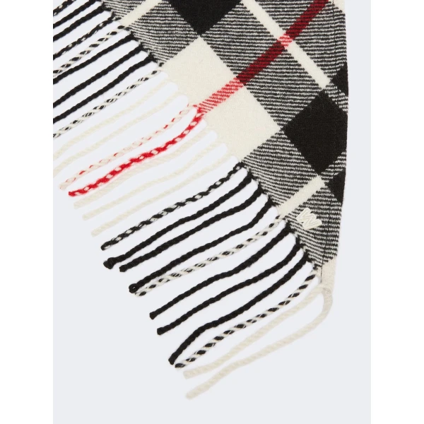 Max Mara Umido Tartan Cashmere Stole in Ivory | Scarves | Luxury Shoes 