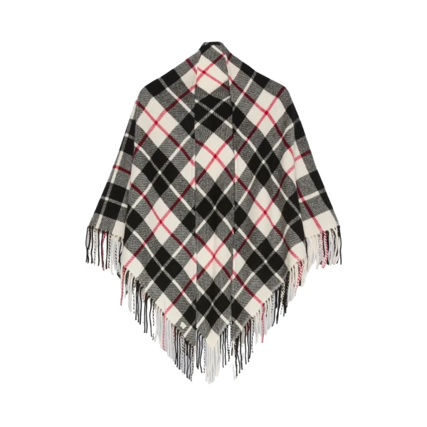 Max Mara Umido Tartan Cashmere Stole in Ivory | Scarves | Luxury Shoes 
