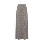 Max Mara Umile Wide Houndstooth Jersey Trousers in Tobacco | Wide leg pants | Luxury Shoes 
