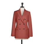 Max Mara Unione Double-Breasted Wool Gabardine Blazer in Red | Blazers | Luxury Shoes 