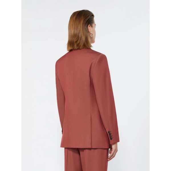 Max Mara Unione Double-Breasted Wool Gabardine Blazer in Red | Blazers | Luxury Shoes 