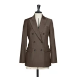 Max Mara Unione Double-Breasted Wool Gabardine Blazer in Tobacco | Blazers | Luxury Shoes 
