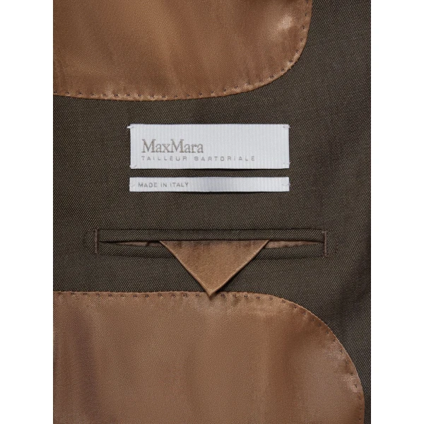 Max Mara Unione Double-Breasted Wool Gabardine Blazer in Tobacco | Blazers | Luxury Shoes 