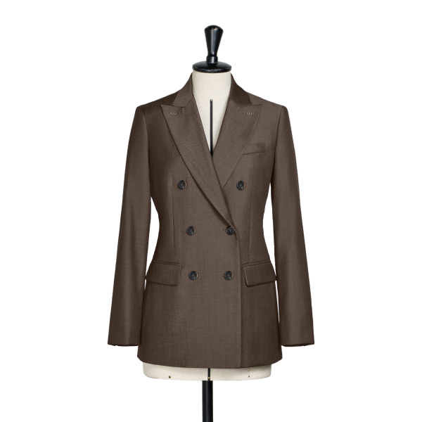 Max Mara Unione Double-Breasted Wool Gabardine Blazer in Tobacco | Blazers | Luxury Shoes 