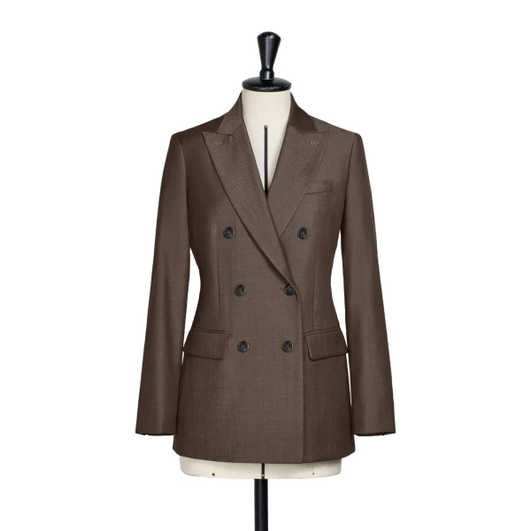 Max Mara Unione Double-Breasted Wool Gabardine Blazer in Tobacco | Blazers | Luxury Shoes 