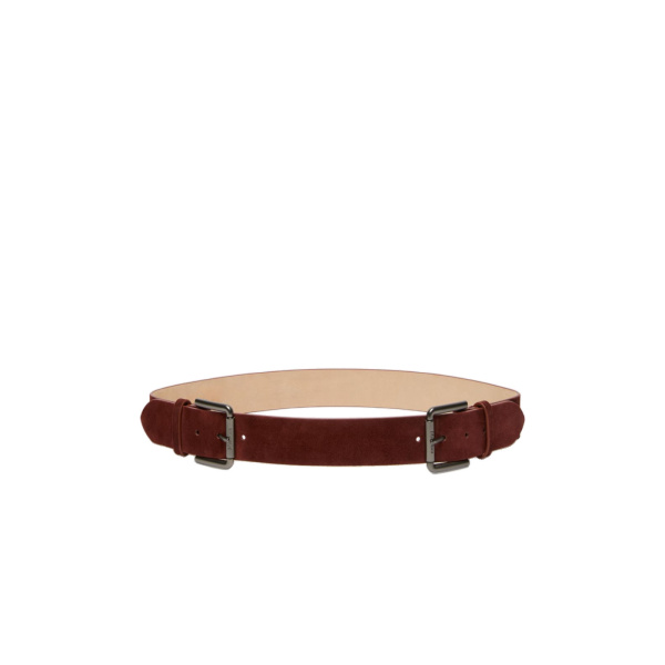 Max Mara Unno Studded Leather Belt in Amber Brown | Belts | Luxury Shoes 