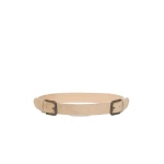 Max Mara Unno Studded Leather Belt in Beige | Belts | Luxury Shoes 