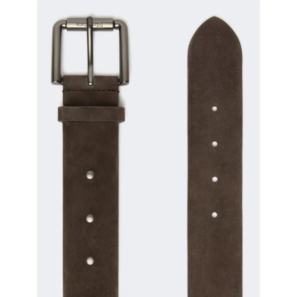 Max Mara Unno Studded Leather Belt in Dark Brown | Belts | Luxury Shoes 