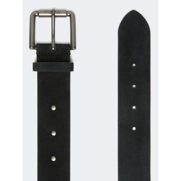 Max Mara Unno Studded Leather Belt in Dark Grey | Belts | Luxury Shoes 