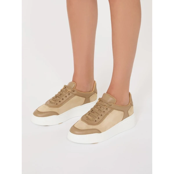 Max Mara Urban Suede Trainers in Camel | Sneakers | Luxury Shoes 