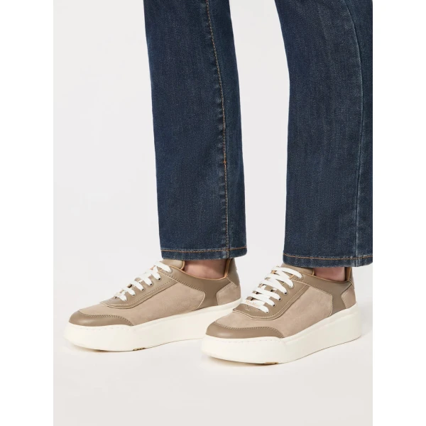 Max Mara Urban Suede Trainers in Medium Grey | Sneakers | Luxury Shoes 