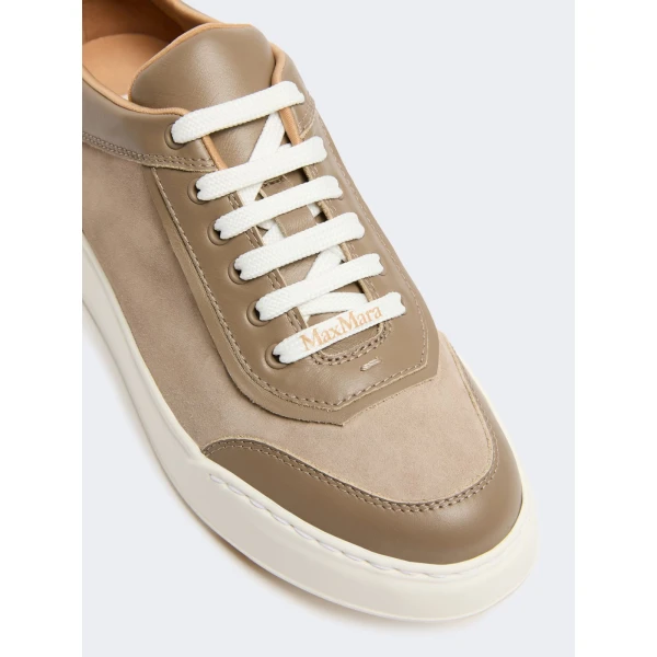 Max Mara Urban Suede Trainers in Medium Grey | Sneakers | Luxury Shoes 