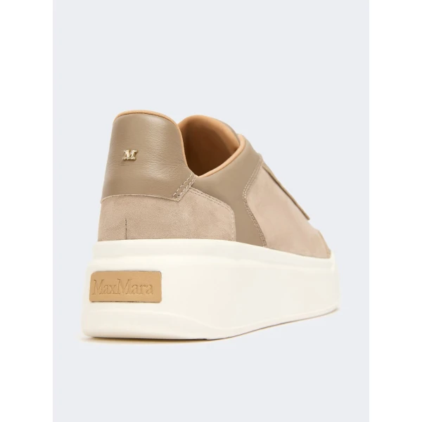 Max Mara Urban Suede Trainers in Medium Grey | Sneakers | Luxury Shoes 