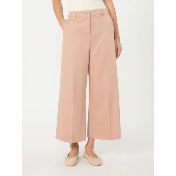 Max Mara Urial Cotton Satin Cropped Trousers in Antique Rose | Tailored pants | Luxury Shoes 