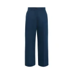 Max Mara Urial Cotton Satin Cropped Trousers in Navy | Tailored pants | Luxury Shoes 