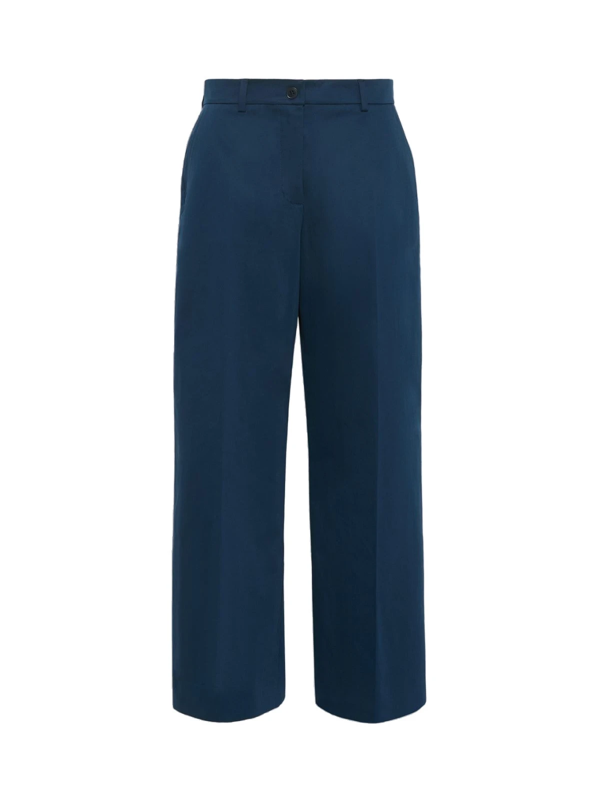 Max Mara Urial Cotton Satin Cropped Trousers in Navy Max Mara Urial Cotton Satin Cropped Trousers in Navy | Tailored pants | Luxury Shoes