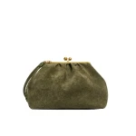 Max Mara Utile XXL Textured Suede Pasticcino Bag in Olive Green | Clutch Bags | Luxury Shoes 