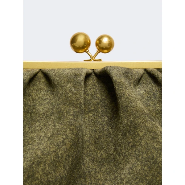 Max Mara Utile XXL Textured Suede Pasticcino Bag in Olive Green | Clutch Bags | Luxury Shoes 