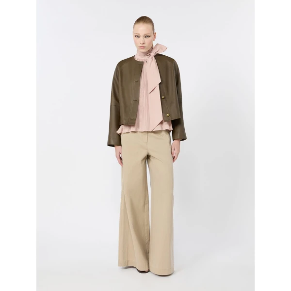 Max Mara Valle Silk Taffeta Blouse in Powder Pink | Blouse | Luxury Shoes 
