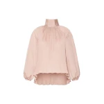 Max Mara Valle Silk Taffeta Blouse in Powder Pink | Blouse | Luxury Shoes 