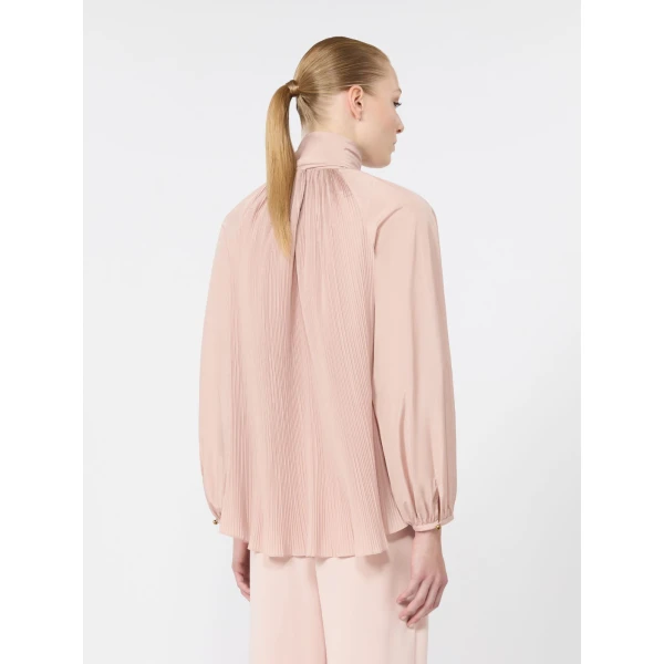 Max Mara Valle Silk Taffeta Blouse in Powder Pink | Blouse | Luxury Shoes 