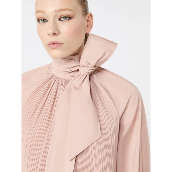 Max Mara Valle Silk Taffeta Blouse in Powder Pink | Blouse | Luxury Shoes 