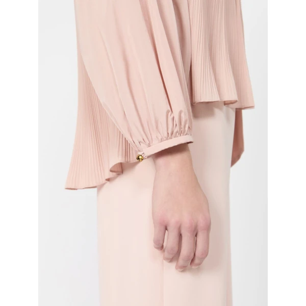 Max Mara Valle Silk Taffeta Blouse in Powder Pink | Blouse | Luxury Shoes 