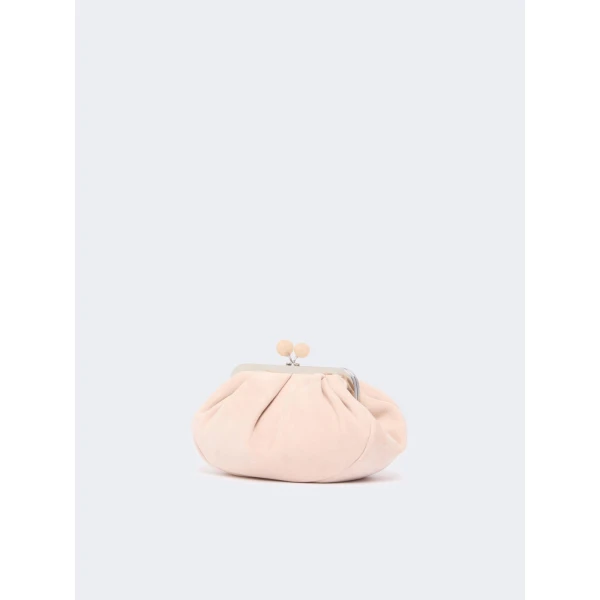 Max Mara Valois Small Suede Pasticcino Bag in Beige | Clutch Bags | Luxury Shoes 