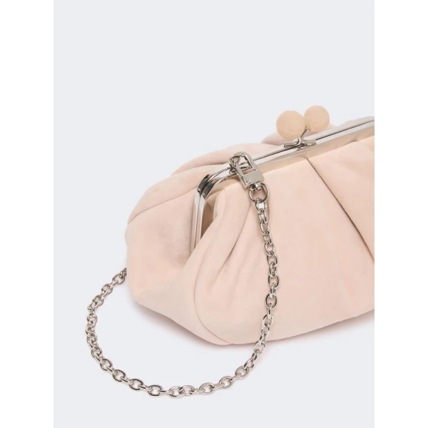 Max Mara Valois Small Suede Pasticcino Bag in Beige | Clutch Bags | Luxury Shoes 