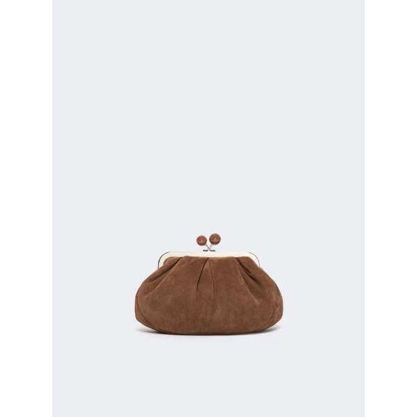 Max Mara Valois Small Suede Pasticcino Bag in Chocolate | Clutch Bags | Luxury Shoes 