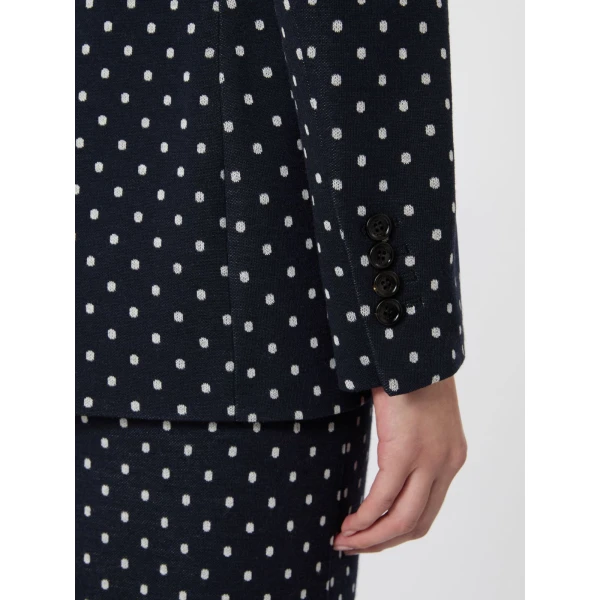 Max Mara Valvola Double-Breasted Polka Dot Jersey Blazer in Ultramarine | Blazers | Luxury Shoes 