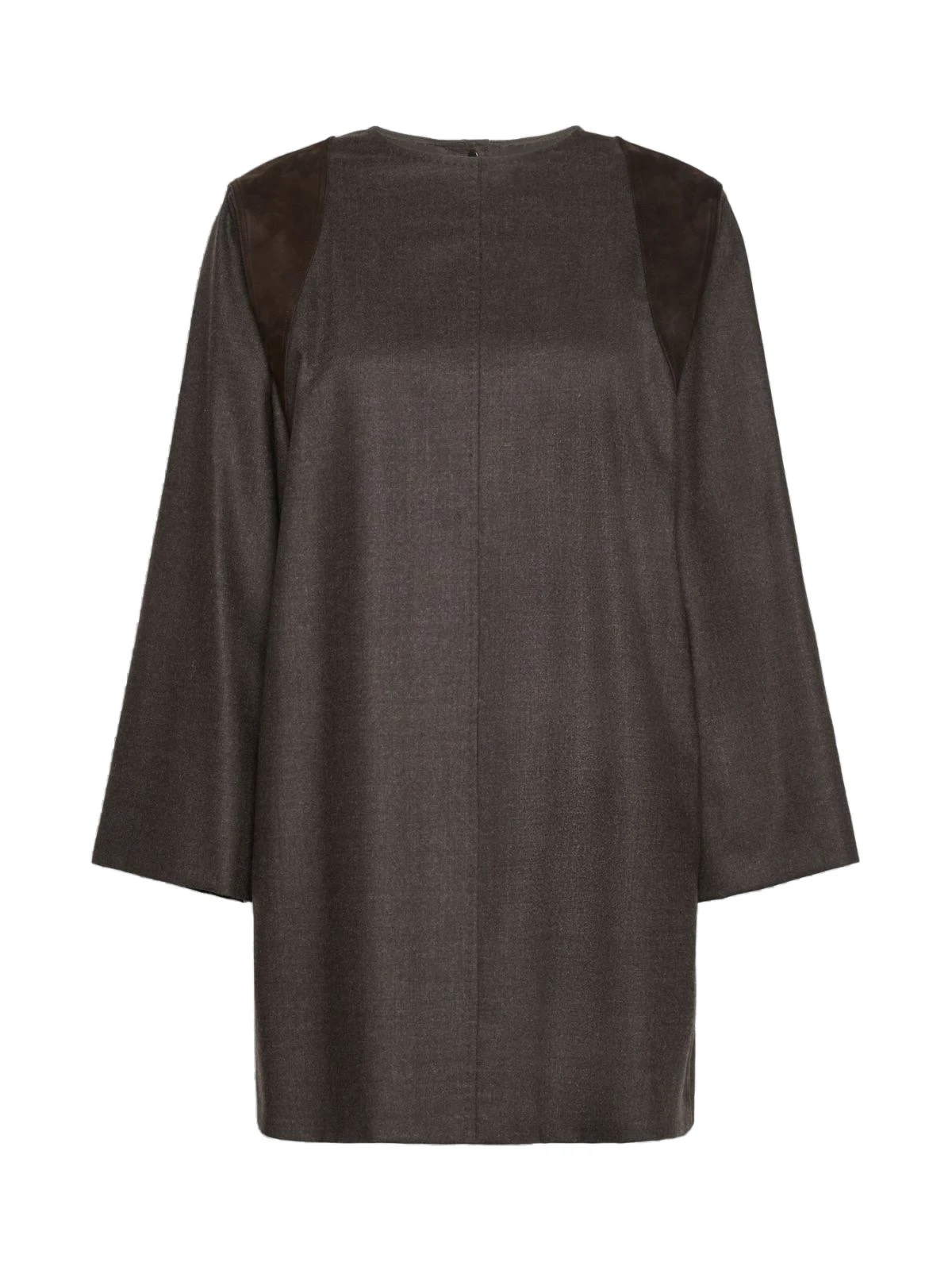 Max Mara Vanesio Wool Flannel Short Dress in Mud Max Mara Vanesio Wool Flannel Short Dress in Mud | Mini Dresses | Luxury Shoes