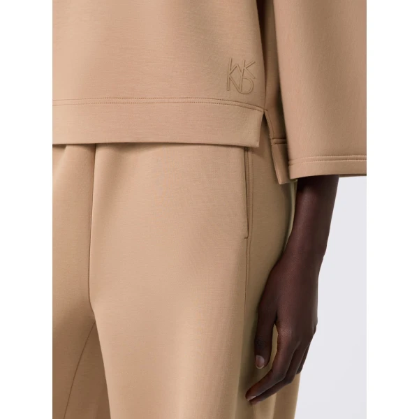 Max Mara Vasto Boxy Scuba Jersey Sweatshirt in Tobacco | Sweaters | Luxury Shoes 
