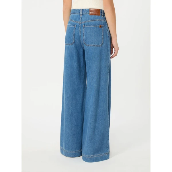 Max Mara Vega Wide-Leg Cotton Denim Jeans in Navy Style 2 | Denim | Luxury Shoes 