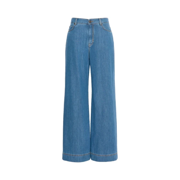 Max Mara Vega Wide-Leg Cotton Denim Jeans in Navy Style 2 | Denim | Luxury Shoes 