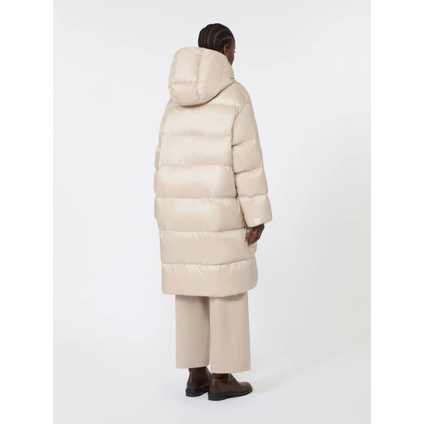 Max Mara Veliero Midi Water-Repellent Puffer Jacket in Natural | Coats | Luxury Shoes 