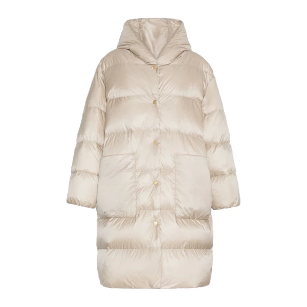 Veliero Midi Water-Repellent Puffer Jacket in Natural