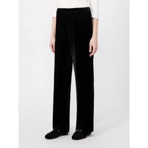 Max Mara Velvet Palazzo Trousers in Black | Wide leg pants | Luxury Shoes 