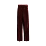 Max Mara Velvet Palazzo Trousers in Bordeaux | Wide leg pants | Luxury Shoes 