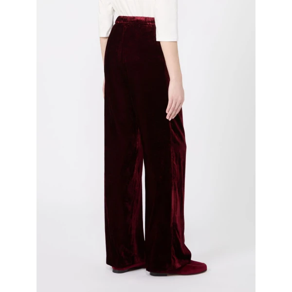 Max Mara Velvet Palazzo Trousers in Bordeaux | Wide leg pants | Luxury Shoes 