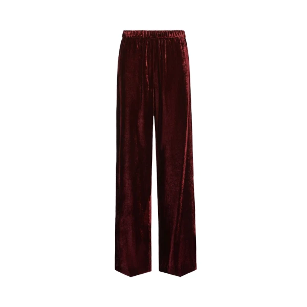 Max Mara Velvet Palazzo Trousers in Bordeaux | Wide leg pants | Luxury Shoes 
