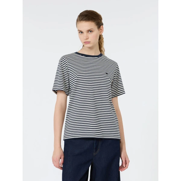 Max Mara Venaco Pure Cotton Jersey T-Shirt in Navy | T-shirts | Luxury Shoes 