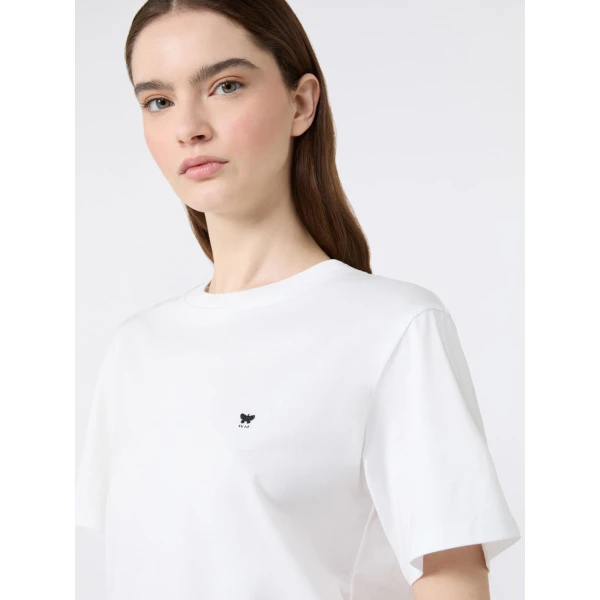 Max Mara Venaco Pure Cotton Jersey T-Shirt in White | T-shirts | Luxury Shoes 