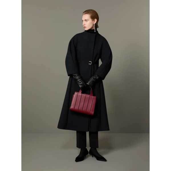 Max Mara Verbena Wool and Cashmere Redingote Coat in Black | Wool Coat | Luxury Shoes 