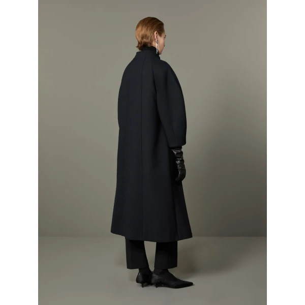 Max Mara Verbena Wool and Cashmere Redingote Coat in Black | Wool Coat | Luxury Shoes 