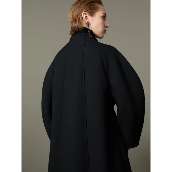 Max Mara Verbena Wool and Cashmere Redingote Coat in Black | Wool Coat | Luxury Shoes 