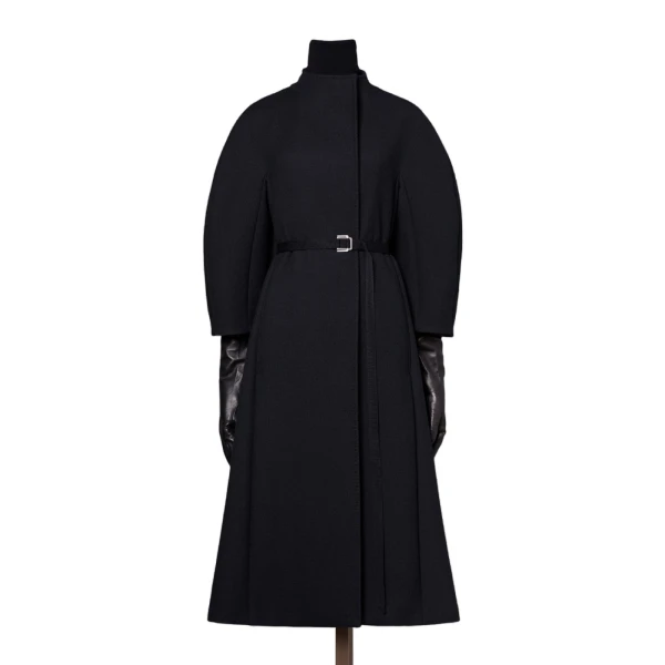 Max Mara Verbena Wool and Cashmere Redingote Coat in Black | Wool Coat | Luxury Shoes 