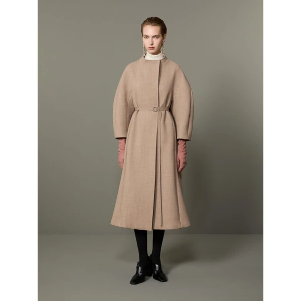 Max Mara Verbena Wool and Cashmere Redingote Coat in Turtledove | Wool Coat | Luxury Shoes 