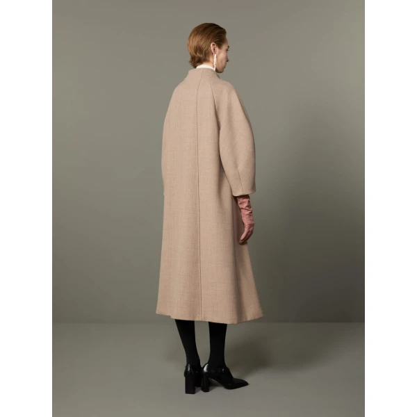 Max Mara Verbena Wool and Cashmere Redingote Coat in Turtledove | Wool Coat | Luxury Shoes 