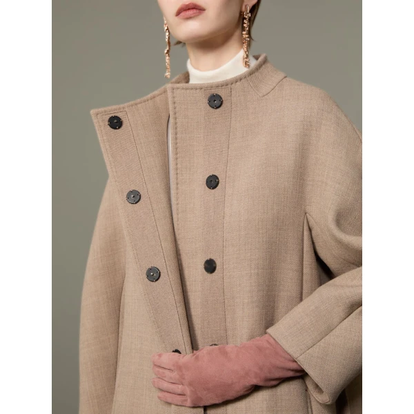 Max Mara Verbena Wool and Cashmere Redingote Coat in Turtledove | Wool Coat | Luxury Shoes 